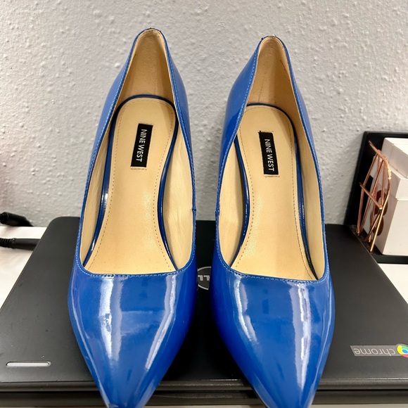 Nine West Shoes - Nine West Electric Blue Patent Pointed-Toe Pumps